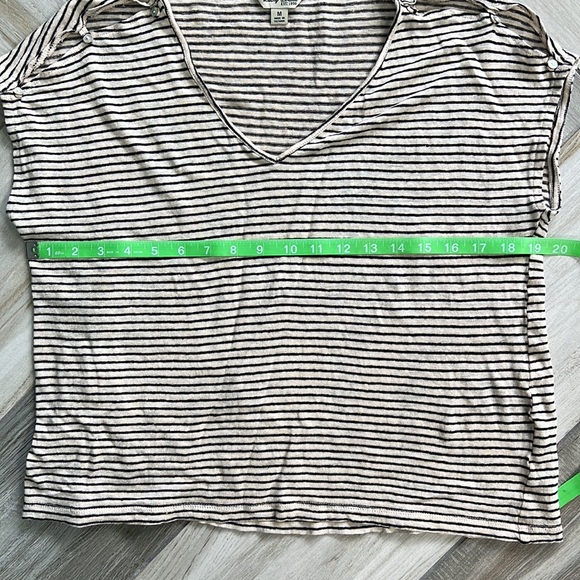 Lucky Brand M Open Shoulder Button Striped Short Sleeve Shirt - Picture 5 of 6